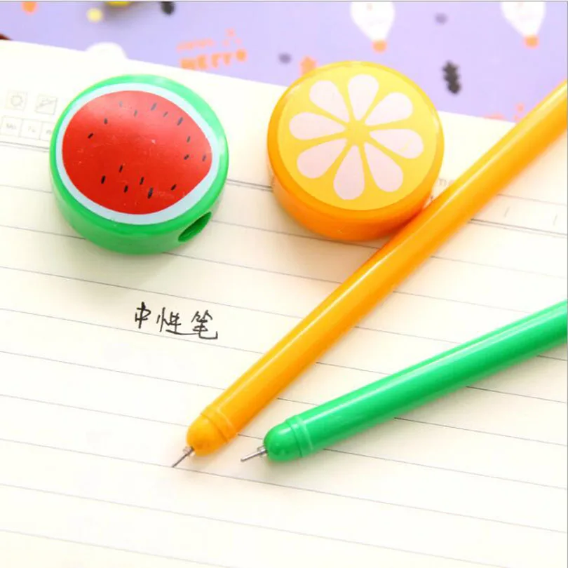 

48pcs/lot Kawaii Fruit design Gel Pen School Office Supplies Writing Tool Kid Gift Student Prize Nice Stationery wholesale G180