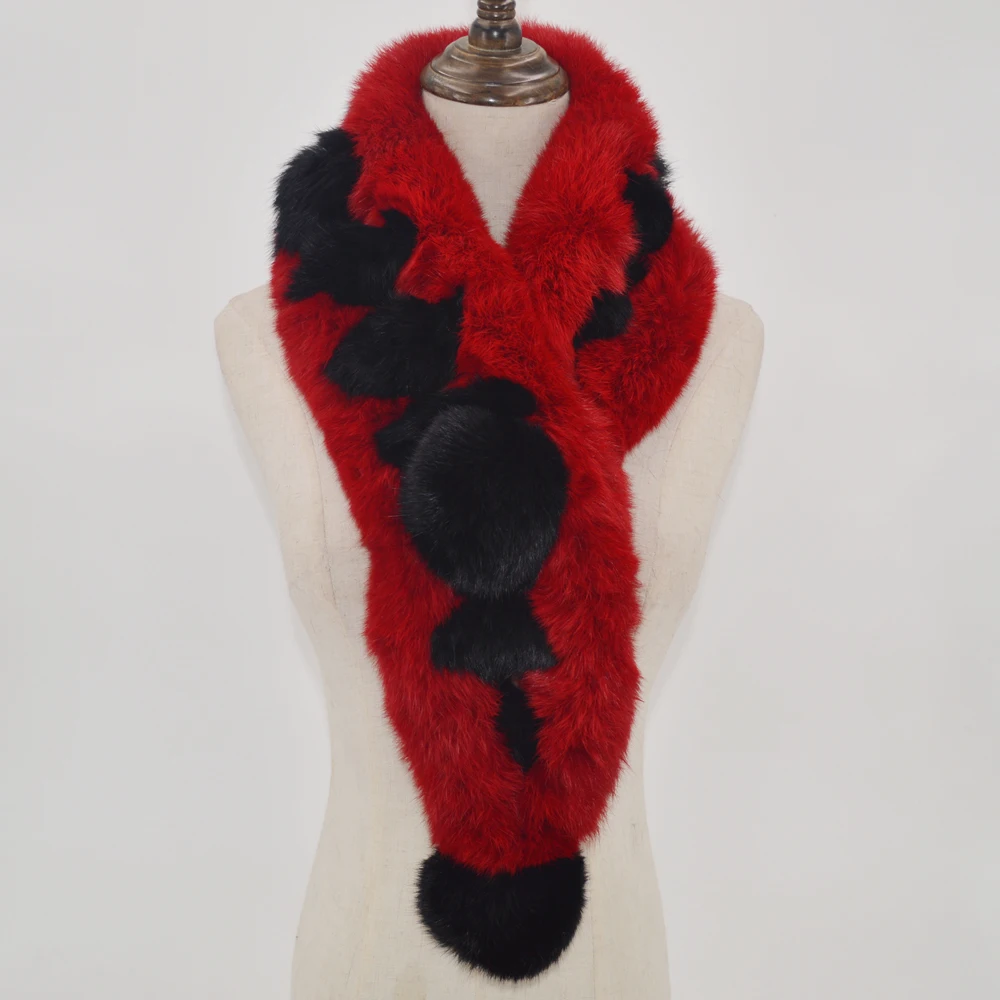 2020 горячая Распродажа Зимний шарф из натурального кроличьего меха для женщин с