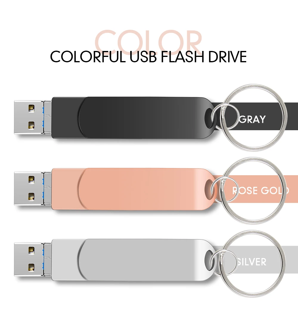 USB флеш-накопитель типа C, 128 ГБ, 64 ГБ, флеш-накопитель, 32 ГБ, 16 ГБ, 8 ГБ, флеш-накопитель для iPhone/компьютера с кольцом для ключей