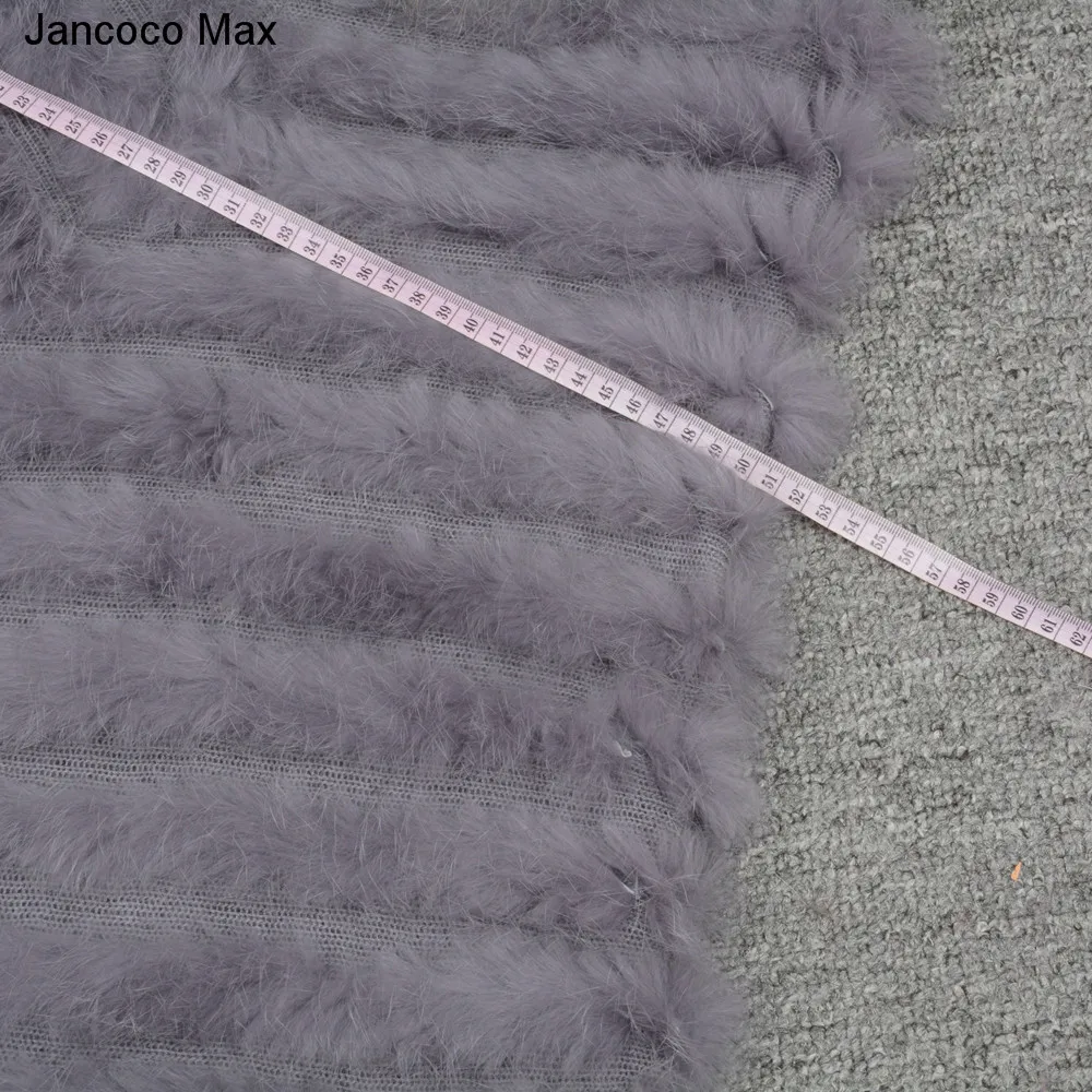Jancoco Max+ Новинка, пончо с натуральным кроличьим мехом, зимняя модная Стильная накидка, Женская шаль для вечеринки S7112