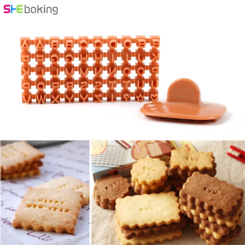 Shebaking 1 шт. Алфавит Письмо печенье формочка для печенья пресс-штамп тиснение DIY Инструменты для украшения тортов из мастики формы для выпечки