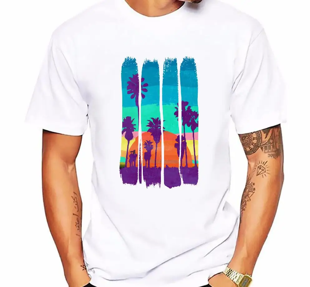 Мужские футболки Модные Винтажные летние с коротким рукавом и надписью кисти
