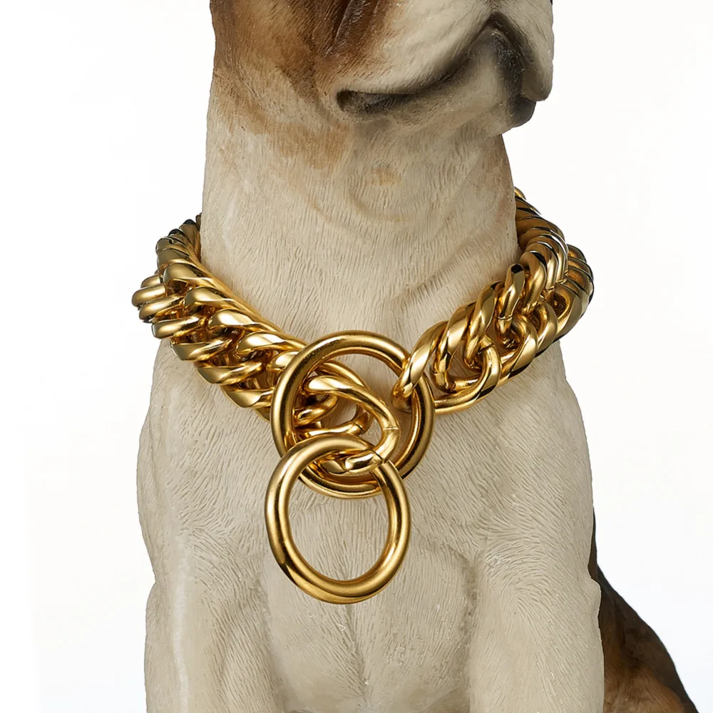 

Jewelry Designer Slip Choke Dog Collar Stainless Steel Chain With Heavy Duty For Yorkie Terrier French Bulldog Pitbull