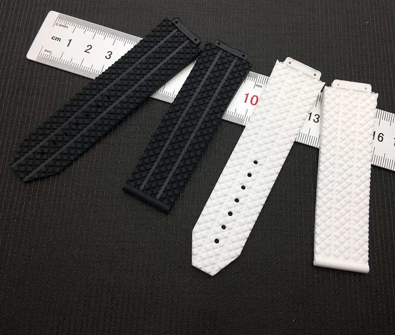 Высококачественная черная и белая силиконовая резина для Hublot ремешок большого