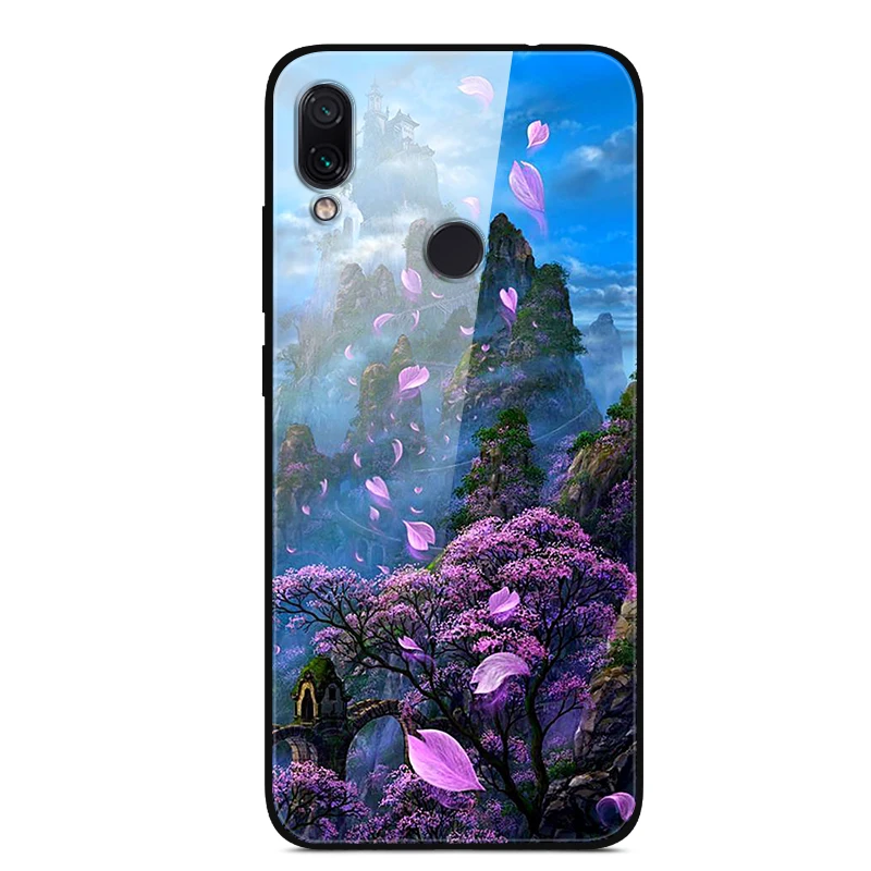 Для Xiaomi Redmi 7 Чехол из закаленного стекла твердая задняя крышка для Xiaomi Redmi Note 7 чехлы для телефонов силикон бампер Coque на Redmi7 Note7