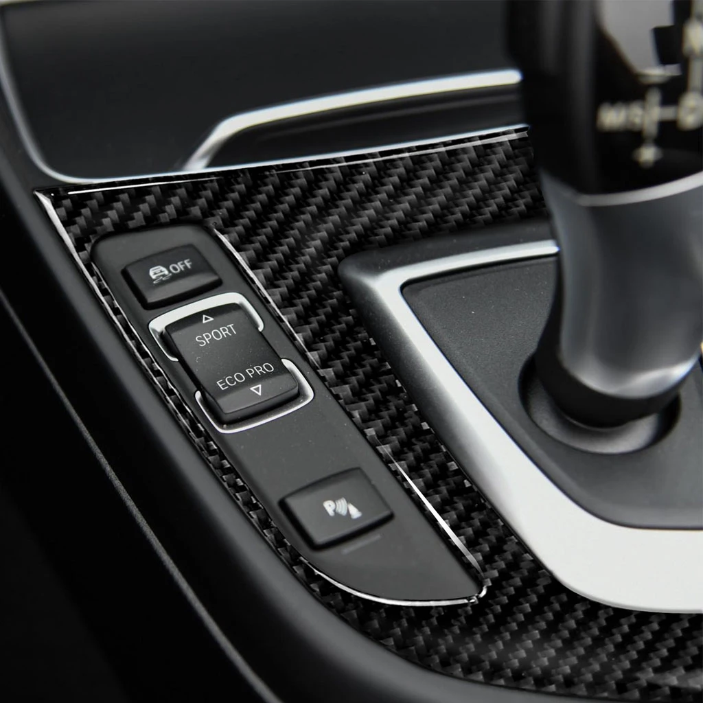 

Real Carbon Fiber Gear Shift Panel Interior Trim Stickers For BMW F20 F21