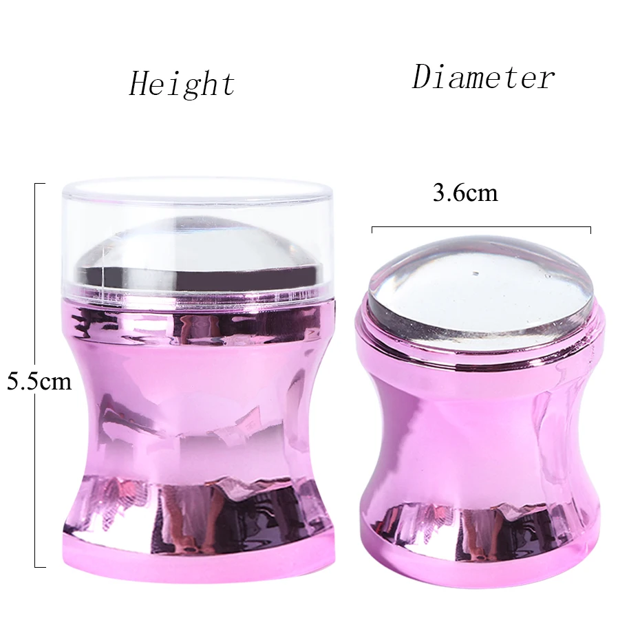 3pcs Jelly Silicone Head Nail Stamper Scraper Color Holographic Polish Transfer Capsule Nail Transparent All For Manicure LE1033