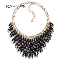 kaymen especial luxury handmade bohemian pendant chokers necklace for women beads crystals necklace golden plated party jewelry