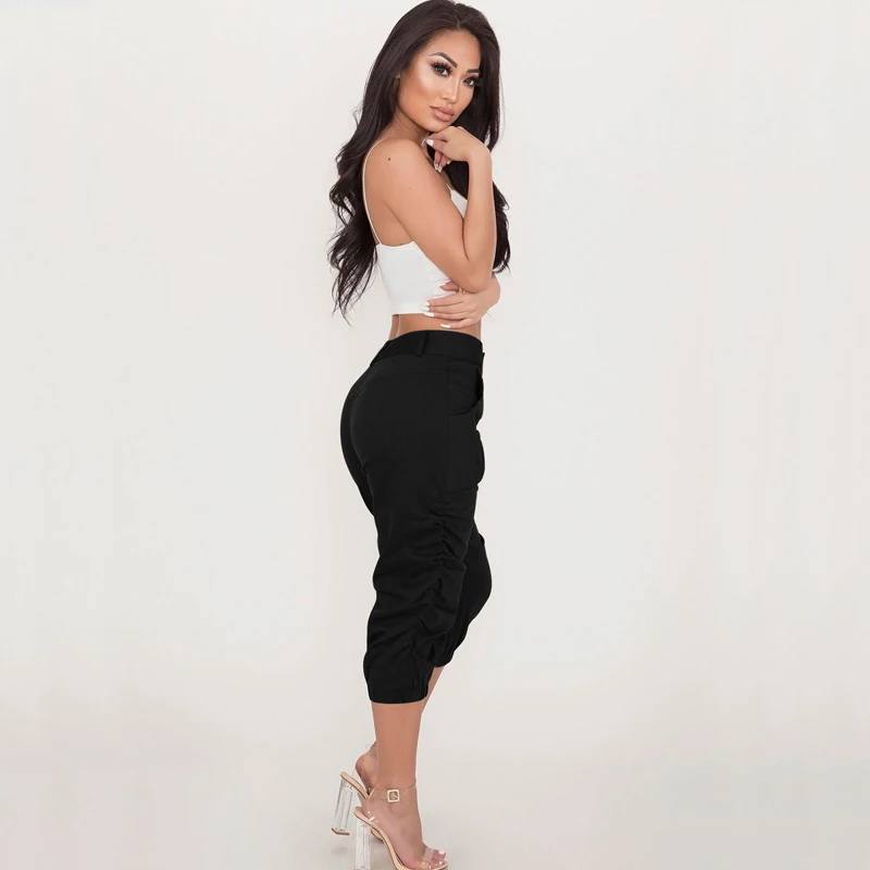 Брюки-султанки женские эластичные с высокой талией и карманами | Женская одежда