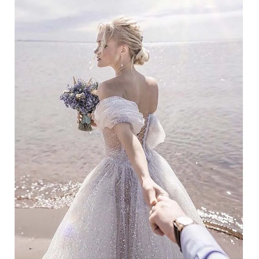 Винтажные свадебные платья 2022 бальное платье с коротким рукавом и бисером |