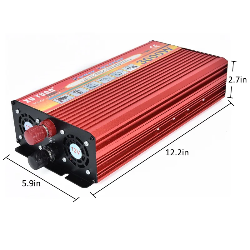 Портативный автомобильный инвертор постоянного тока 12 В в переменный ток 220 3000 Вт