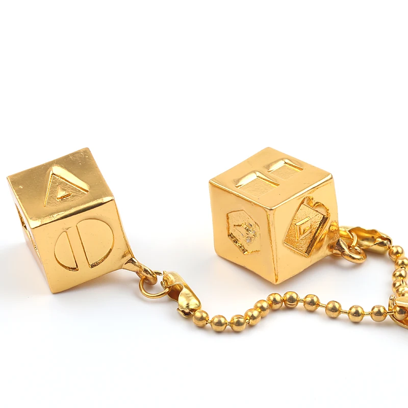 Большой золотой цвет Han Solo Lucky Dice Prop 1,3 см кости со звеньями Цепи Браслеты для женщин Звездные войны зеркало автомобиля украшения безделушки