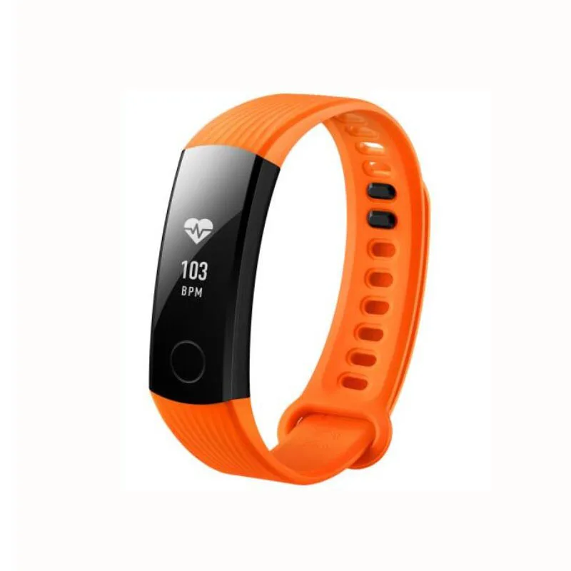Orange Смарт-браслет Honor Band 3 монитор сердечного ритма Push Message фитнес-трекер 0,9" OLED экран сенсорный экран браслет - Цвет: Orange