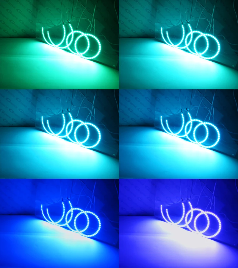 Для Mitsubishi Outlander 2007 2008 2009 галогенная фара отличная RF Bluetooth APP управление многоцветный RGB комплект светодиодов «глаза ангела»