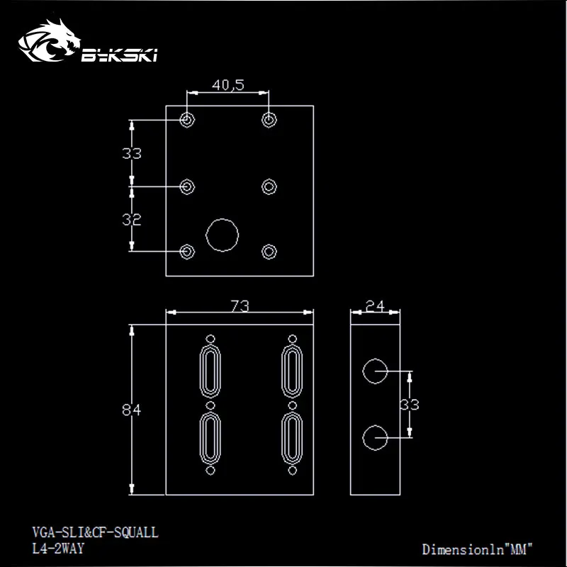 Bykski VGA-SLI& CF-SQUALL VGA блок водяного охлаждения SLI/Crossfire модуль мостовое соединение для двух или трех видеокарт