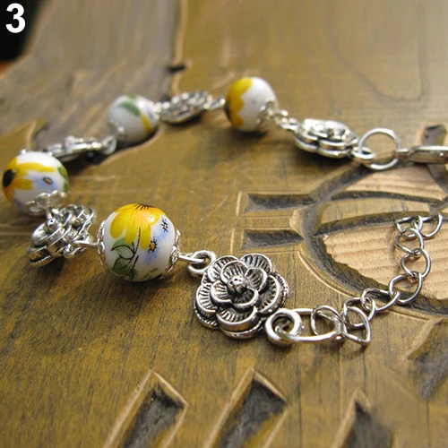 Женский серебряный браслет Bluelans ручной работы с керамическим покрытием в