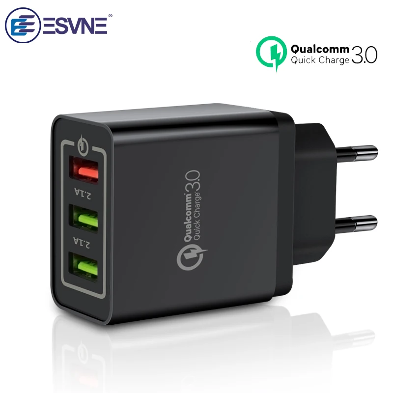 ESVNE 3 порта USB зарядное устройство quick charge 3,0 qc 2,0 для iPhone Быстрая зарядка для samsung Xiaomi huawei мобильное зарядное устройство