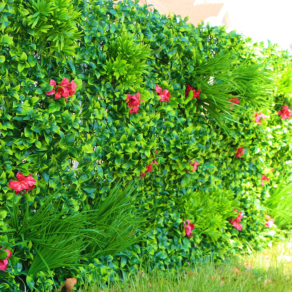 Наружные искусственные зеленые стены листья забор 1x1 м УФ-защита Сделай Сам