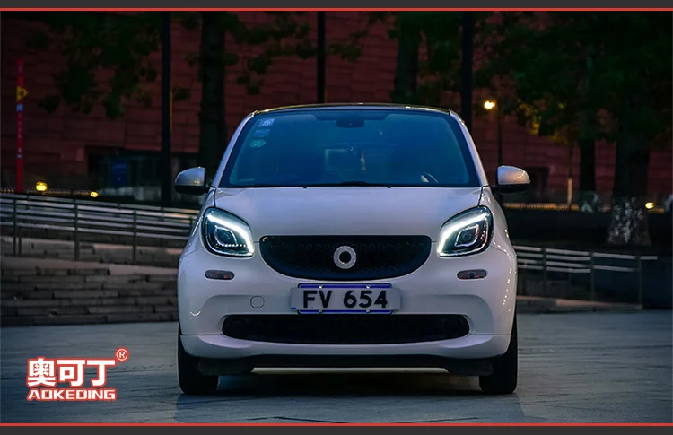 AKD тюнинг Автомобильные фары для Mercedes-Benz Smart fortwo светодиодные фары DRL ходовые огни Биксеноновые Противотуманные фары ангельские глаза