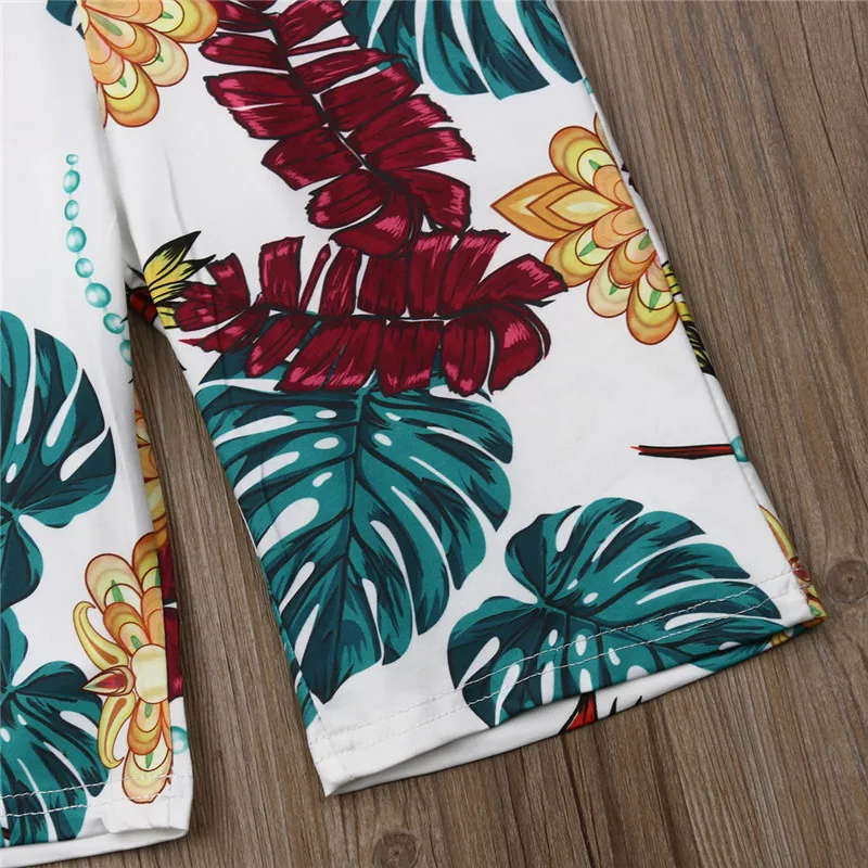 Цельнокроеный комбинезон с цветочным принтом для маленьких девочек без рукавов