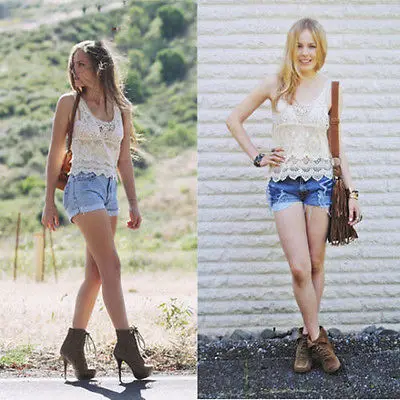 Шикарные женские летние хиппи бохо винтажные вязаные крючком кружевные