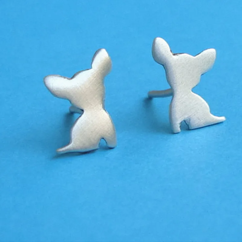 

Dog Earrings for Women Femme Girls Cute Animal Gold 2021 3d Dog Stud Earrings Pendientes Mujer Simple Small Minimalist Earring