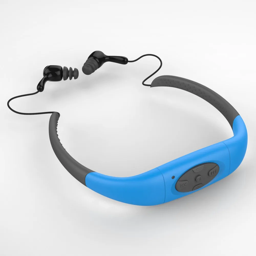 Горячая IPX8 водонепроницаемый 4 Гб подводный спорт MP3 музыкальный плеер шейным стерео наушники Аудио гарнитура с FM для дайвинга плавания