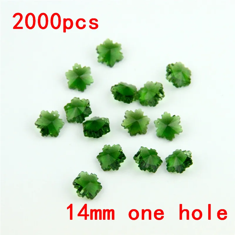 

Bright 2000pcs/Lot , Dark Green Color, 14mm Crystal Snowflake Beads In 1 Hole Wedding Strands & Chandelier Beads For Decoration