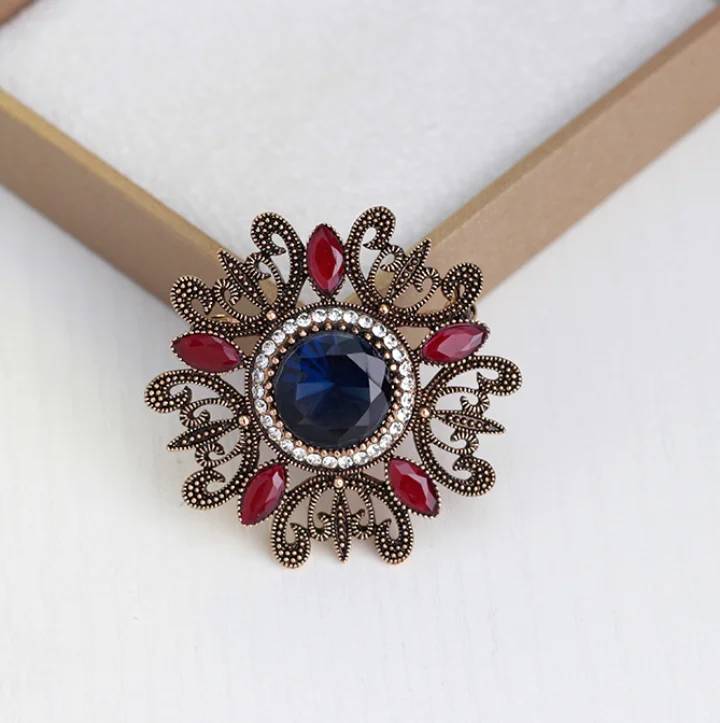 Ретро-броши Earofcorn модные роскошные женские полые металлические горный хрусталь броши ювелирные изделия