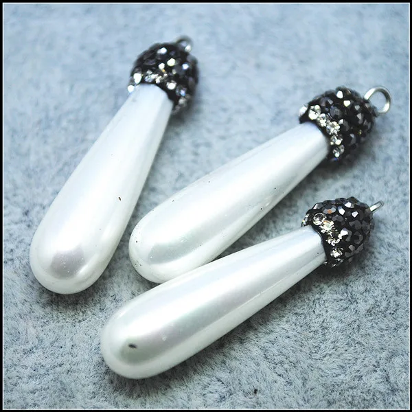 1PC natures shell pendants with rhinestone for earring making accessories natural cultured freshwater pearl | Украшения и