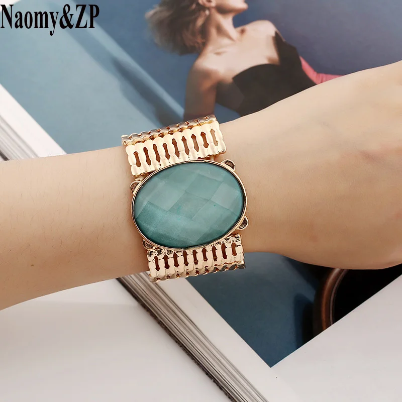 Женский этнический браслет Naomy & ZP с буквами в стиле панк широкие золотистые