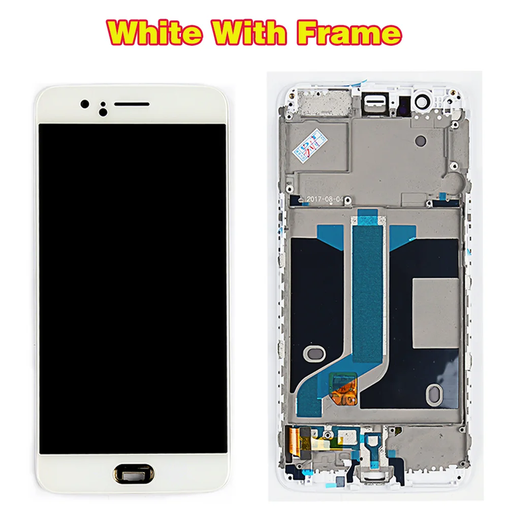 White with Frame Протестированный 5,5 дюймовый AMOLED для Oneplus 5 A5000 ЖК-дисплей для Oneplus Five кодирующий преобразователь сенсорного экрана в сборе рамка с инструментами - Цвет: White with Frame