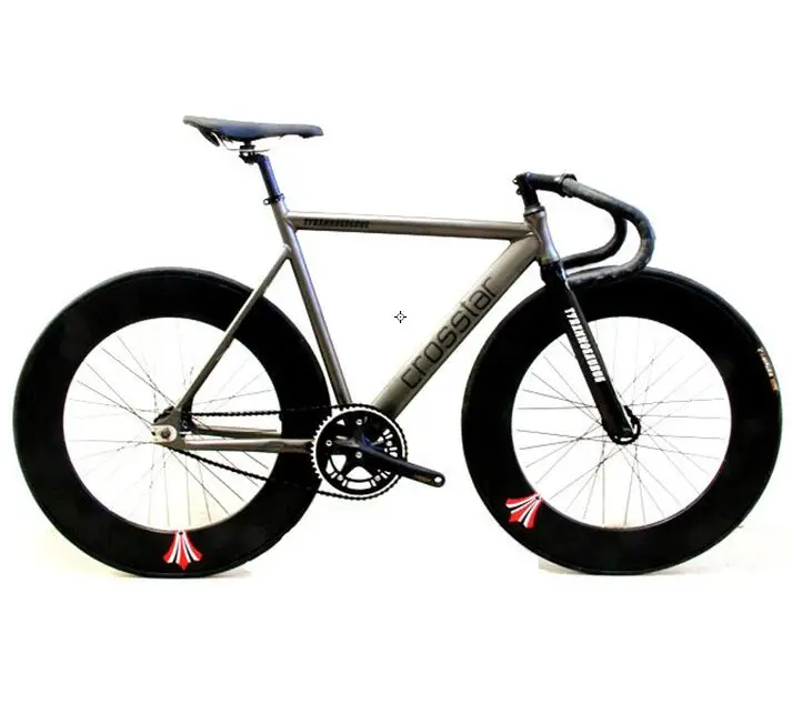 Фиксированная Шестерня велосипеда Fixie рама 53 см 55 см 58 см DIY 700C алюминиевый сплав велосипед трек велосипед 70 мм сплав колеса велосипед - Цвет: grey