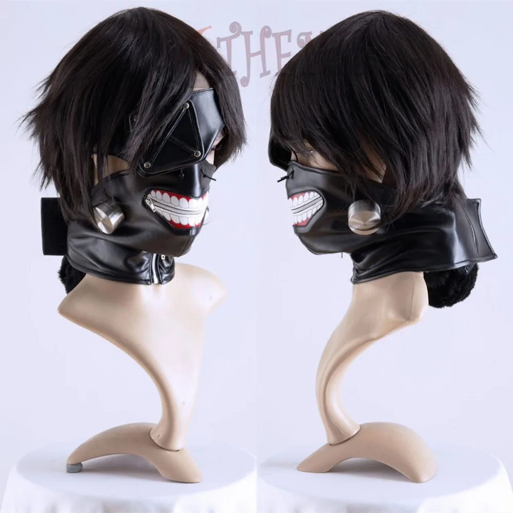 Athemis Токийский Гуль Kaneki Кен маска Регулируемая Молния маски и Блиндер высокое качество