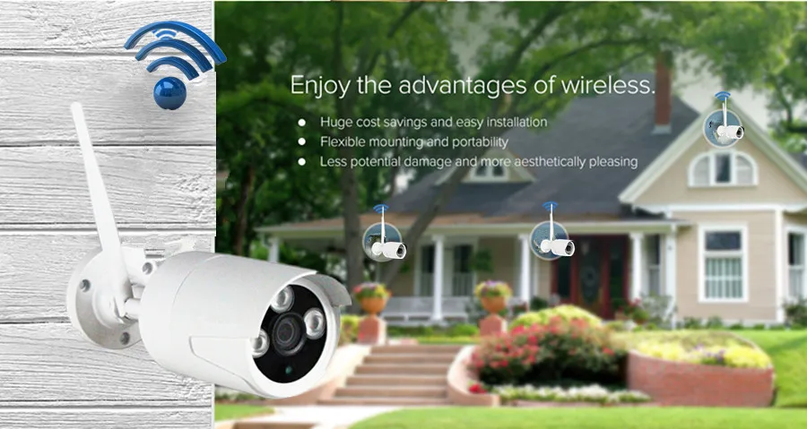 8ch Беспроводная ip-камера 1080P NVR CCTV домашняя система безопасности наружная ИК 2mp сеть wifi ip-камера комплект видеонаблюдения комбо