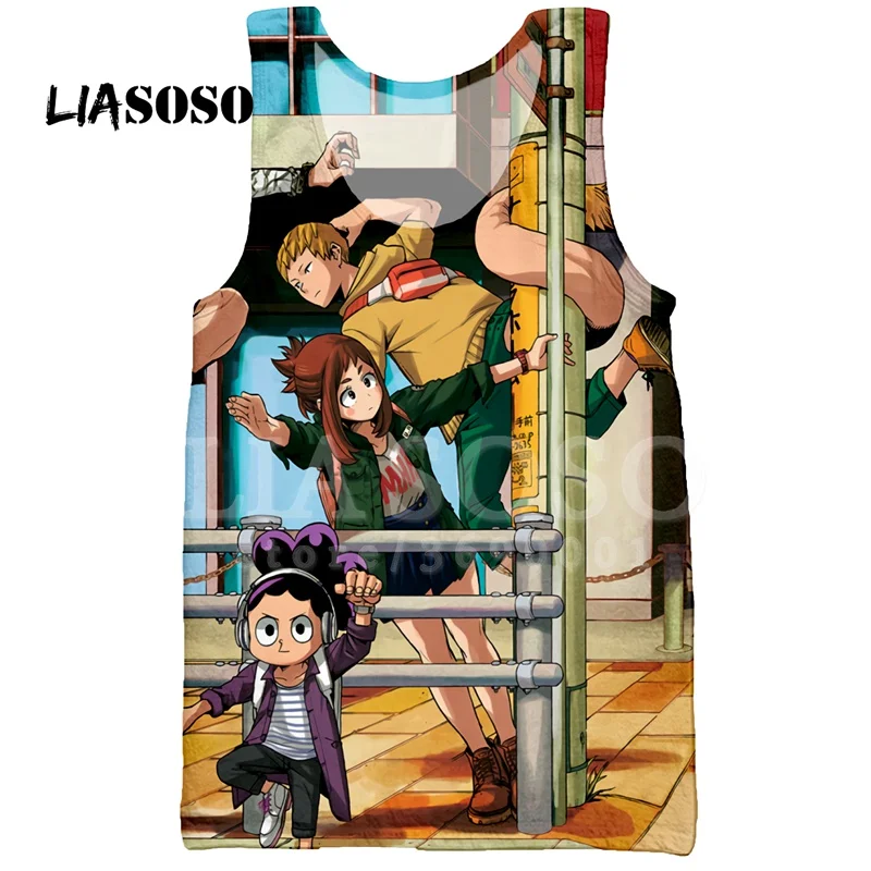 LIASOSO Новая Летняя мужская майка с 3D принтом, жилет Аниме Boku No Hero Academy My Hero Academy без рукавов в стиле хип-хоп, топы на бретелях X1076
