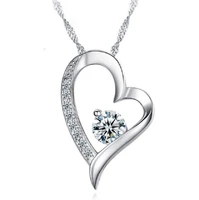 luxury heart zircon statement necklace hypoallergenic copper necklaces jewelry best gift for women wedding engagement girlfriend