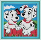 Набор для вышивки с изображением двух пятен собаки на холсте DMC, китайские наборы для вышивки крестиком, Набор для вышивки крестиком
