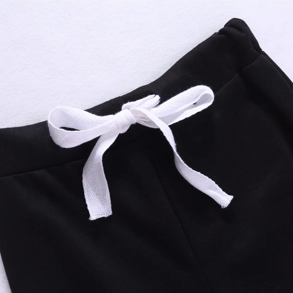 2017 Женский комплект 2 шт. черный короткий топ и штаны спортивный костюм