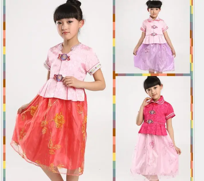 Корея ханбок девушки дети традиционный костюм роскошные платья | Детская одежда