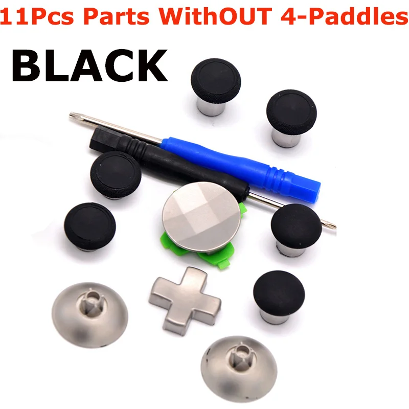 Black NO Paddle 11Pc Сменные джойстики полный набор для Xbox One контроллер запасные части подходит для XBox One Elite контроллер аксессуары комплект - Цвет: Black NO Paddle 11Pc
