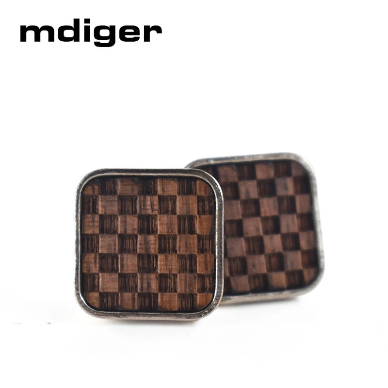 Mdiger французские запонки с деревянными элементами для мужская деловая рубашка