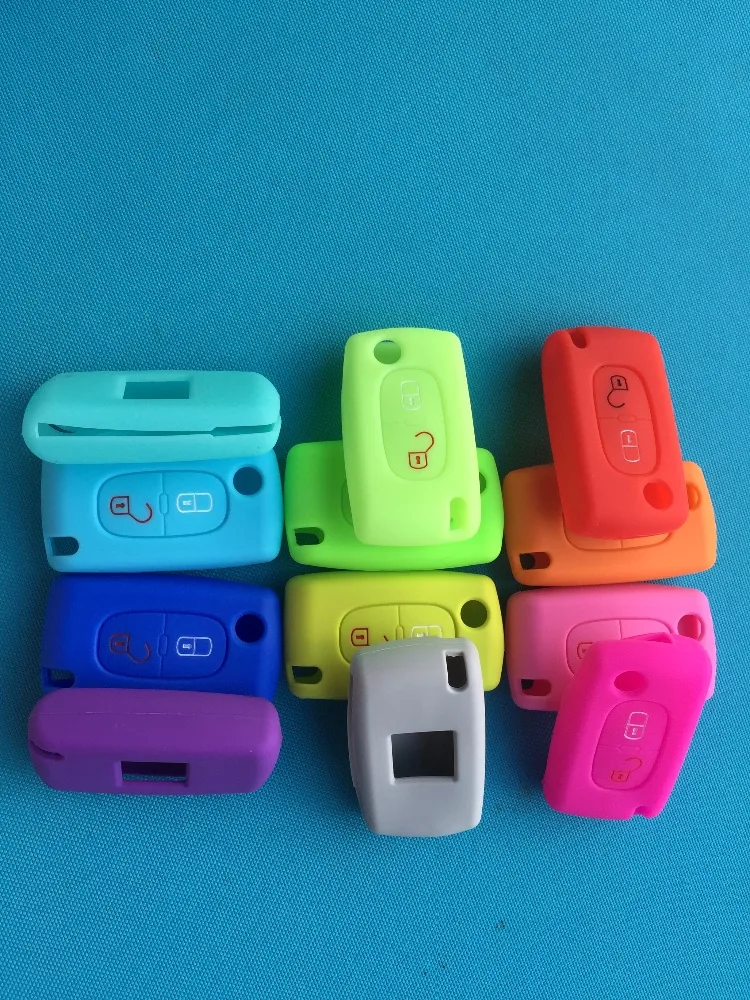 Pusakiey 1 шт. новинка сменный Мягкий силиконовый чехол-брелок для Peugeot 107 207 307 308 и т. Д.