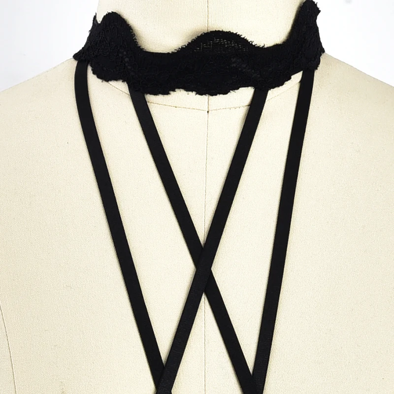 Нижнее белье женское черное прозрачное в готическом стиле БДСМ эротический