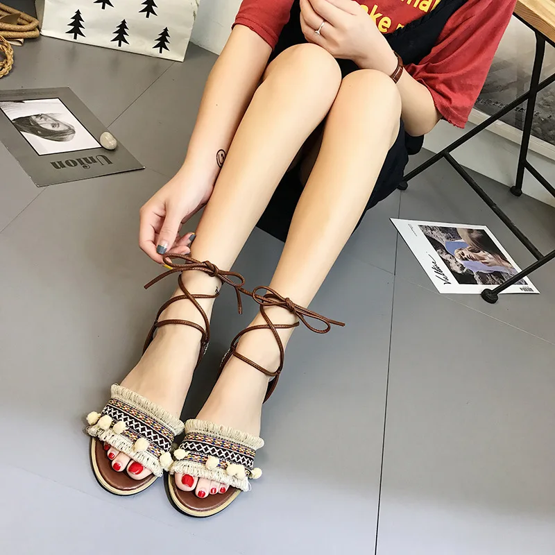 Классические Модные женские сандалии гладиаторы в римском стиле Летние