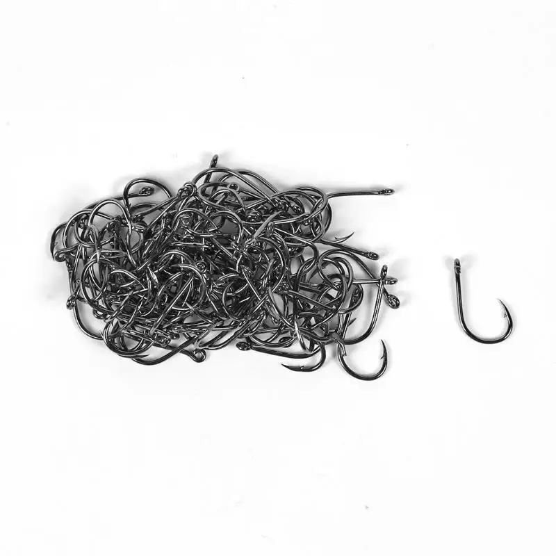100 шт./кор. с высоким содержанием углерода Сталь рыбы Крючки колючие рыболовные