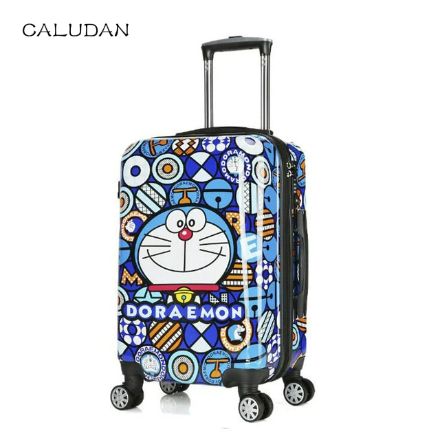 CALUDAN 1" 20" 2" дюймов жесткий корпус Doraemon дорожная сумка с колесиками дети чемодан на колесиках