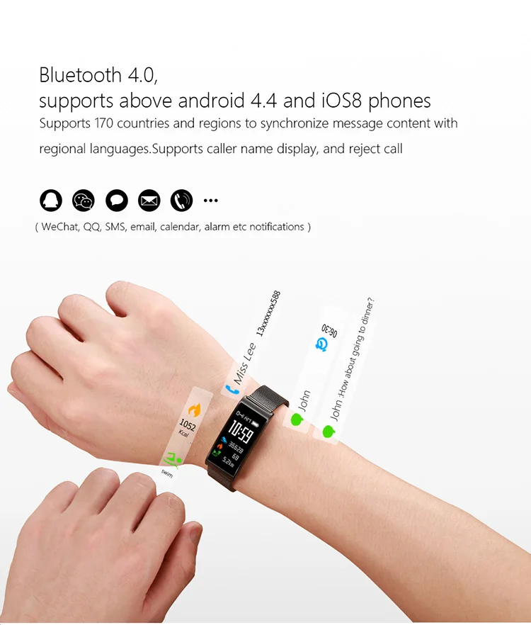 Zonequality Фитнес группа X3 умный Браслет Bluetooth Смарт браслет сердечный ритм Давление