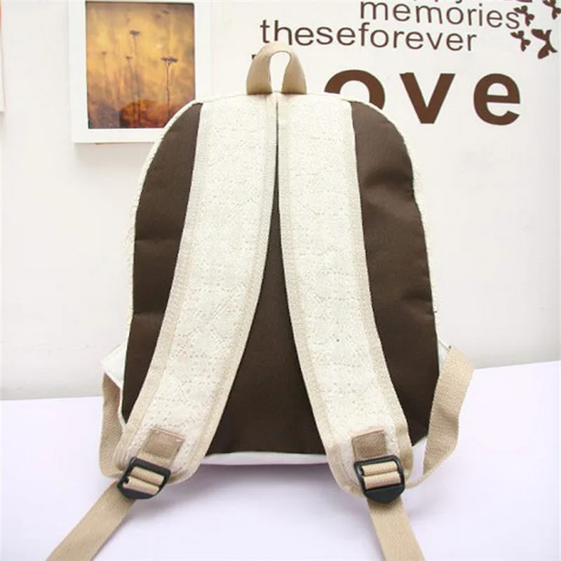 2020 женские кружевные рюкзаки холщовая школьная сумка на плечо для девушек