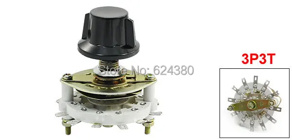 Переключатель каналов для ТВ и радио 3P3T трехполюсный поворотный переключатель с